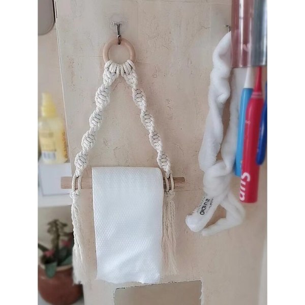 WC-paperiteline, Kutomattu Makramee WC-paperiteline Vessaan