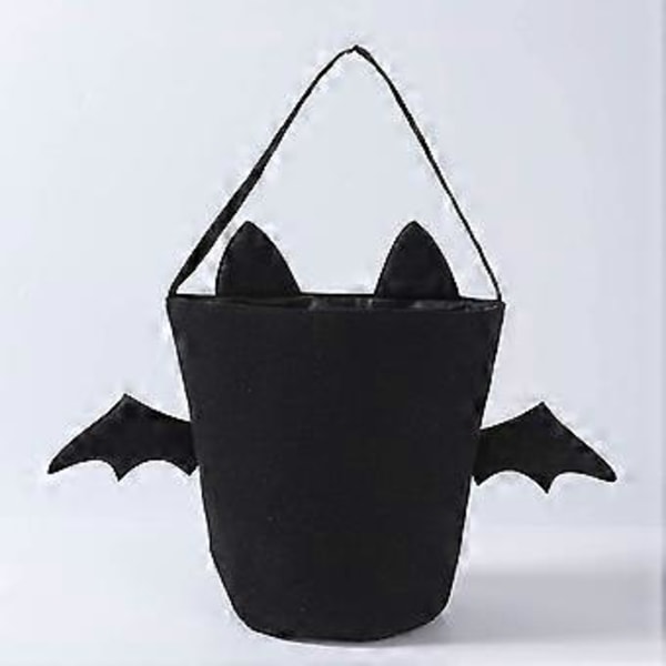 1 stk Halloween Bomullsgodteri Pose Veske Tote Bag med Håndtak for Barn Knask eller Knep