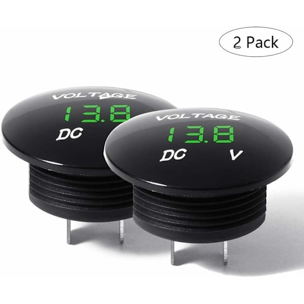 Mini rund digital LED batteritester 12 volt / 24 volt vanntett