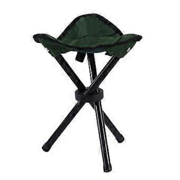 Fällbar Sittpall Tripod Stol för Utomhusvandring Camping Fiske Användning Höjd 30cm Fällbar 3-bens Stol Portabel Grön Green