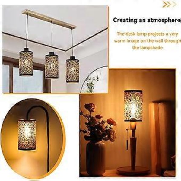 Metal lampeskærm cylindrisk rund lampeskærm blomster bordlampe gulv lampeskærm 12x12x20 cm