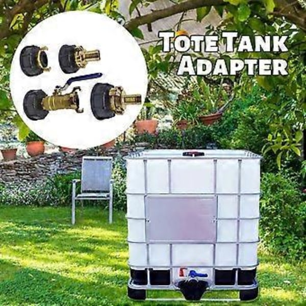 IBC Adapter S60x6 3/4 Havehane Ventil, Hurtig Tilslutningsudgang 20/25mm Regnvandsopsamlere Fitting, IBC Vandtank Adapter (3/4 Ca