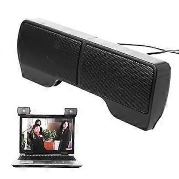 Kompakte Mini Høyttalere i Lommeformat med Kabel, Støtsikker Subwoofer, Lett å Bære og Dele Musikk, Stilig Utseende, Svart