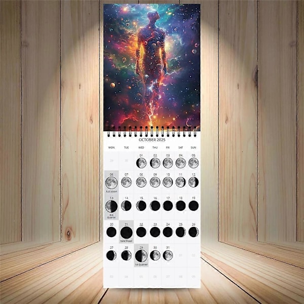 Månefasekalender 2025 - 12 måneders månefaser - Veggkalender 2025 - Månedlig planlegger - Daglig organisator - Morsom julegave