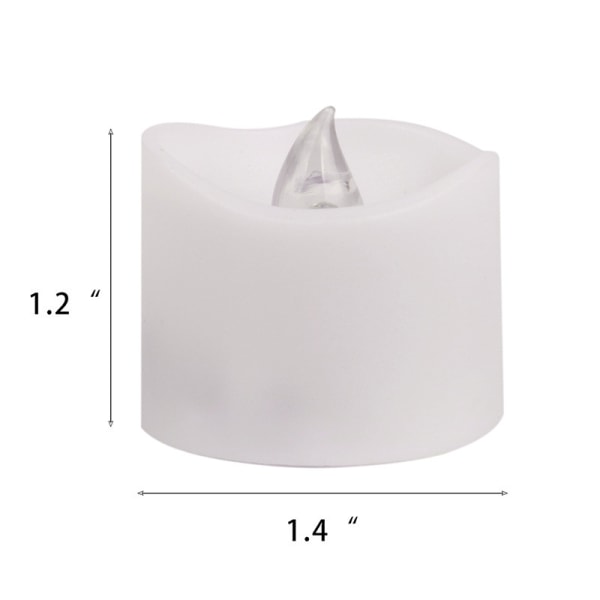 Set med 12 LED-ljus med timer, Falskt ljus, Batteridrivet elektriskt ljus, LED-ljus för jul, påsk, sovrum, bröllop, gul ljusstyrka