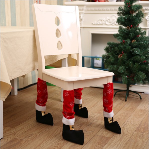 4 STK Christmas Funny Furniture Sokker Xmas Elves Bordsokker Stol
