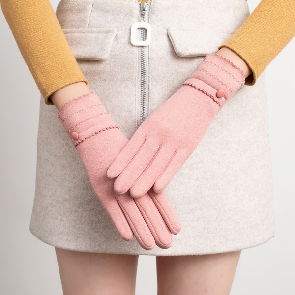 Pale Rosa Färg Vinterhandskar för Kvinnor Flickor Varma Touch Screen G