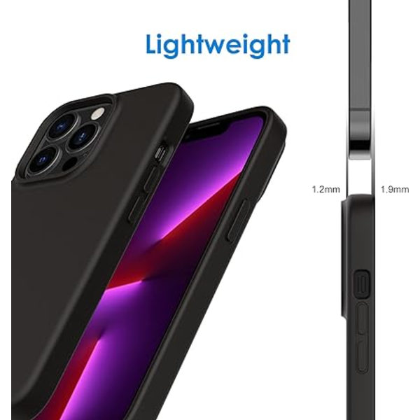 (Noir)Etui en silicone pour iPhone 13 Pro 6,1 pouces, étui de protection