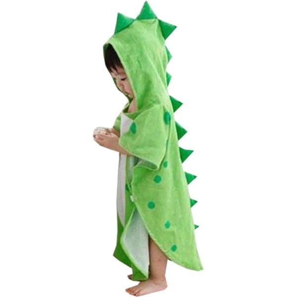 Vihreä Dinosaur Kids Puuvillahupullinen pyyhe Sarjakuva Unicorn Dinosaur