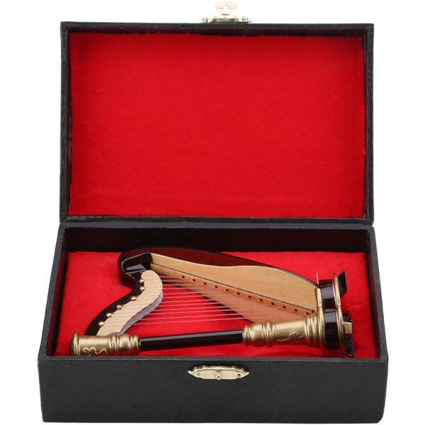 Klassisk Miniatyrharpa Uppdragbar Harpa Trä Miniatyrharpa Replika