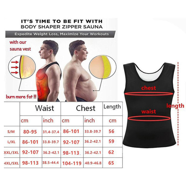 Mænd Kompressionstrøje Taljetræner Body Shaper Slankende Tank Top Træning Bælte.4XL 5XL.Sølv