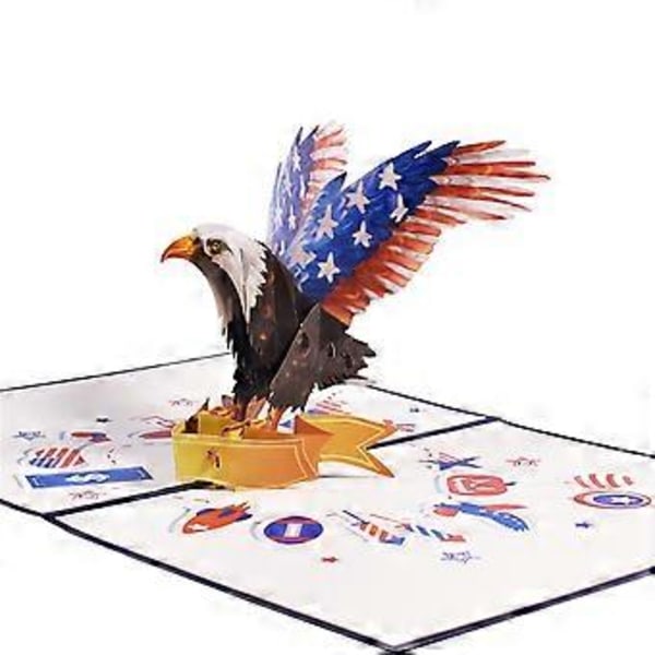 til Pop Up 3D Skaldet Ørn Kort med Kuvert Amerikansk Flag Lykønskningskort Uafhængighedsdag Festival Kort Festartikler