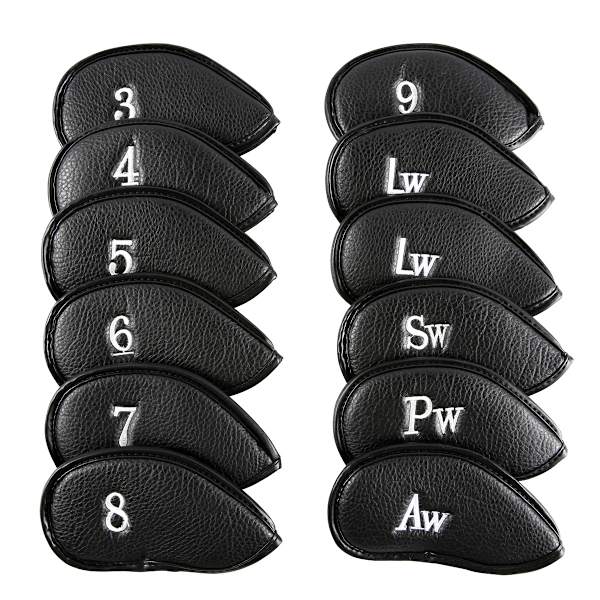10 st/paket Nya PU Golf Järnöverdrag Set Golfklubba Huvudöverdrag Passar