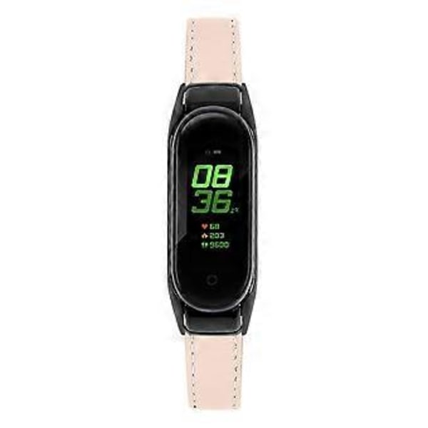 Aitoa lehmännahkaa oleva ranneke Xiaomi Smart Band 8 -älykellolle ja musta kellokotelo Style J