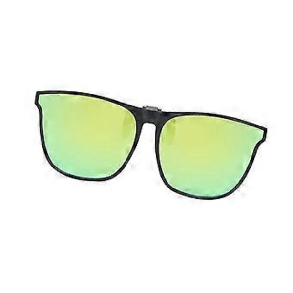Polariserede Clip-on Solbriller til Mænd Kvinder Solbeskyttelse med Flip Up Anti-Glare Fiske- og Kørebriller - Gylden