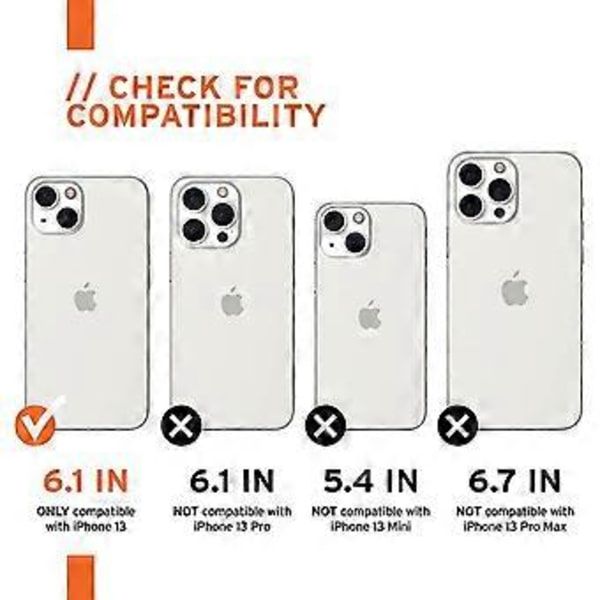 För Kompatibel med Apple iPhone 13 [Mjuk silikon, texturerad design, kompatibel med trådlös laddning, 2,4 m fallskydd] svart