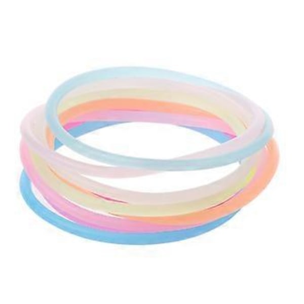 Muoti 10 kpl/setti Hehkuvat Rannekorut Yö Neon Fluoresoivat Hiuslenkit Silikoni DIY Kumi Ranneke Karkki Lahja Unisex