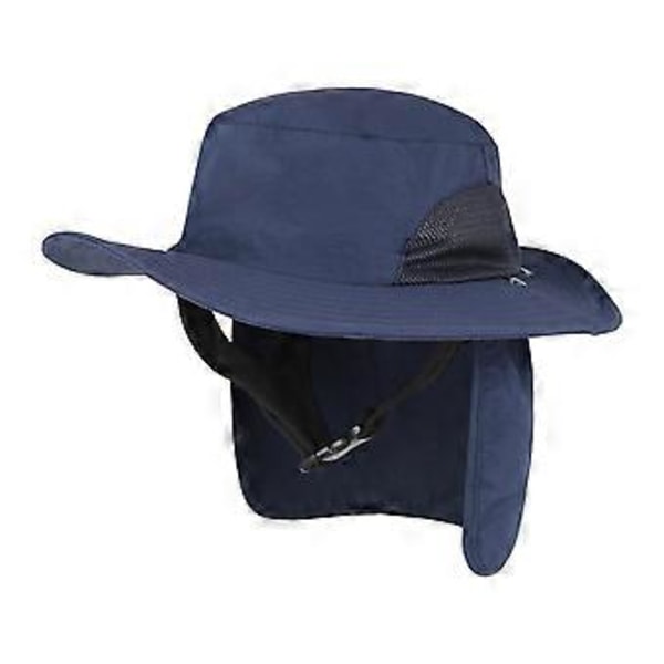 Surf Bucket Hatt Bredbrättad Solhatt Andningsbar Vuxen Unisex Fiskarhatt Portabelt Visir Fiskemössor för Camping Kajakpaddling (Mörkblå)