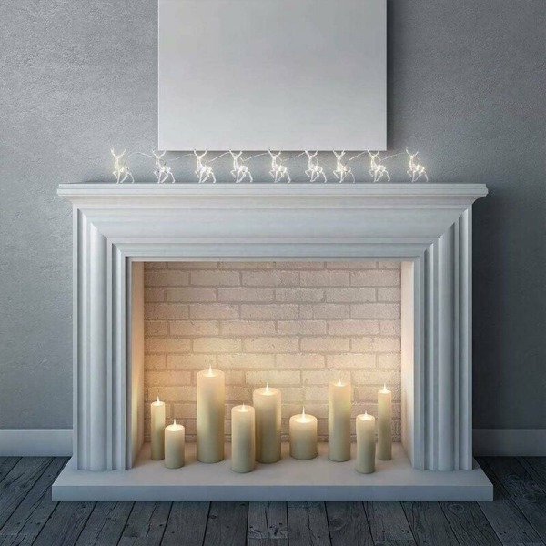 Varmt hvid 1,5 meter 10 lys batteridrevet LED lanterne juleelg