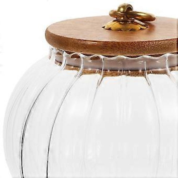 Pumpaformad Modellering Glasförvaringsburk Lock Lufttät Förseglad Klar Kaffebönbehållare 800ML