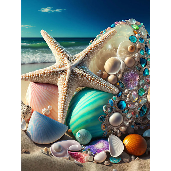 30x40cm 5D DIY Diamantmålning Full, Havslandskap#B, DIY