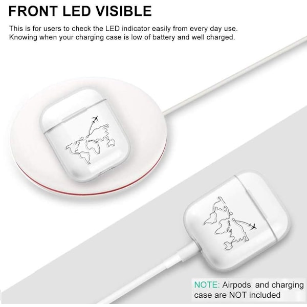 Transparent Hard Case Kompatibel med AirPods 1 & 2 Ultra Thin Ca