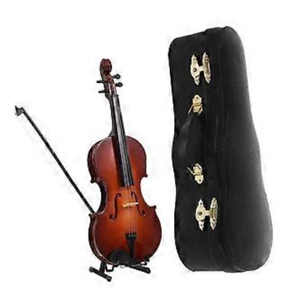 1 Set Miniatyr Bedårande Violin Skrivbordsdekoration Realistisk Violinprydnad Dekor