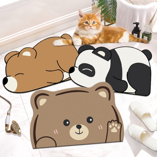 Mjuk diatoméjord toalett dörr panda golvmatta 50 * 80cm, ba