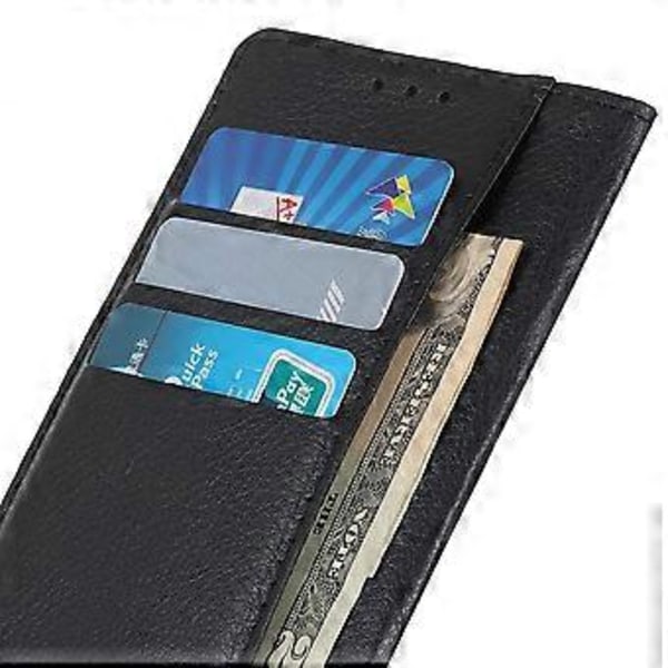 Plånboksfodral för Motorola Edge 60 Fusion 5G PU Läder Telefonskal Litchi Textur Black