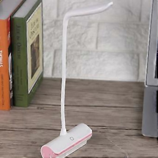 Dimbar LED-lampa med Touch-sensor, USB-skrivbordslampa med meddelandetavla, Rosa