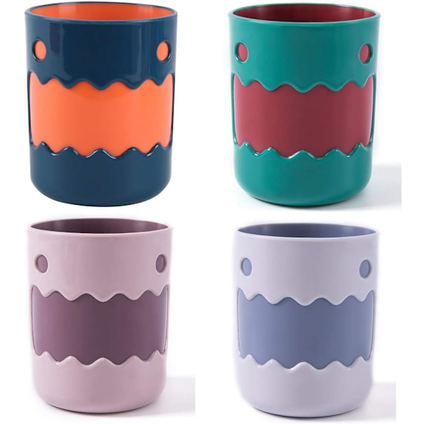 4 stk søte monster miljøvennlige 13,5 oz baderomskrus BPA-fri flerfarget drikkekopper for barn