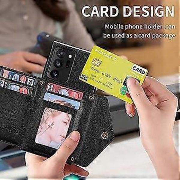 PU Läder Plånboksfodral för Samsung Galaxy S21 Ultra 5G Crossbody Fodral med Kreditkortshållare 6.8'', Kvinnor Flickor Dragkedja Plånbok Ställ Fodral (grön,S