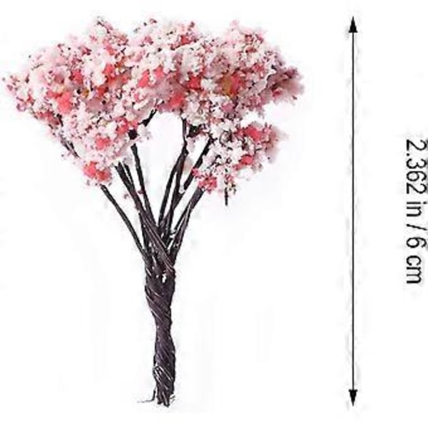 5 st Konstgjorda Sakura Träd Livslika Körsbärsblomsträd Ornament Mini Blomträd för Kruka Dekorativa Blomsterpinnar