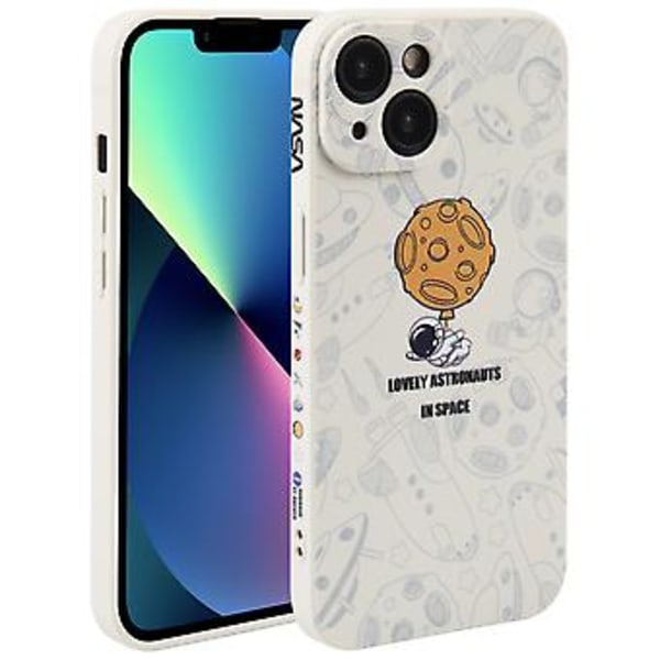 Silikone Telefon Cover til iPhone 13 Lovely Astronaut-White