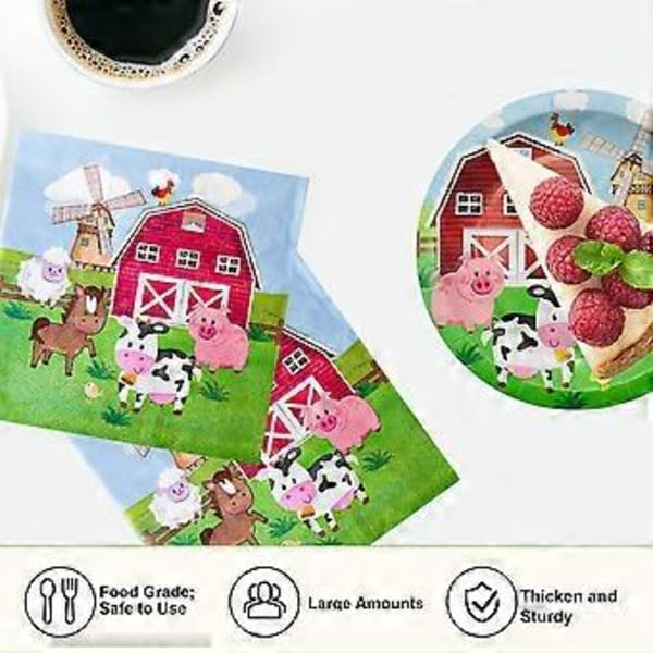 Bondgårds Ko Ranch Kyckling Djur Barnkalas Servis Papperstallrik Pappersmugg Servett Dekoration Party Tillbehör (stil3374)