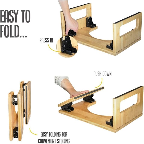 Bambus foldbar toiletstol - træ fysiologisk squat - toilet