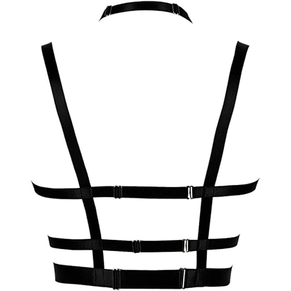 Kvinnors kroppsharnesk bh elastisk justerbar bh punk gotisk karneval