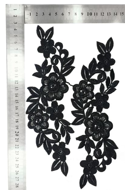 2 Blomster 28 x 14 cm, 1 stk., Applikation, Mærke, Patch