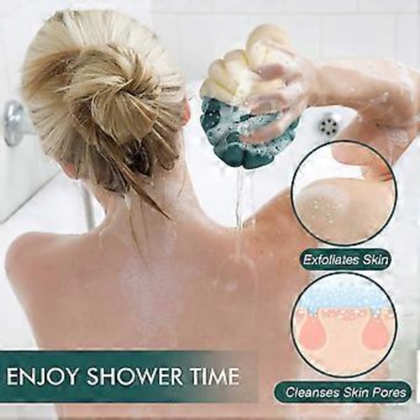 Bad Duschsvamp Stor Nätpuff Duschboll för Kroppstvätt, Mjuk Kroppsskrubb Exfolierande för Silkeslen Hud, Fullständig Rengöring, 4-pack - Perfekt