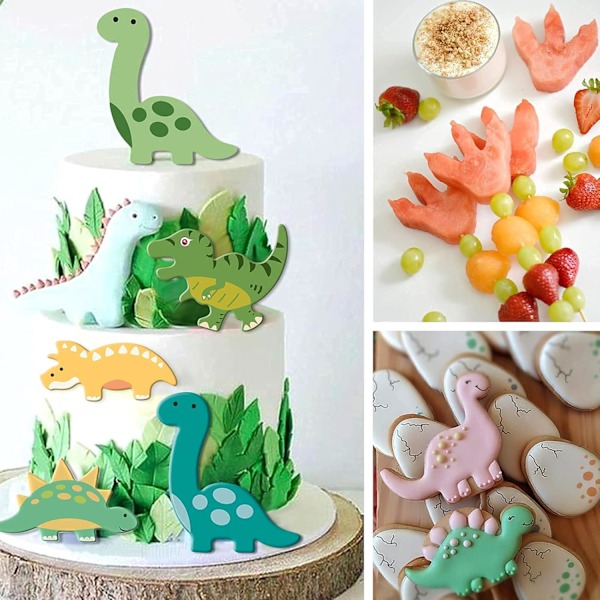 Dinosaurie-kakformset - 10 delar - Dinosaurie-kakform för