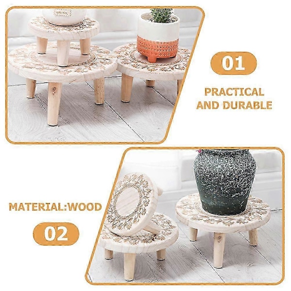 Planteholder i træ til potteplanter, plantestativ, plantebakke til altan, potteplanteholder
