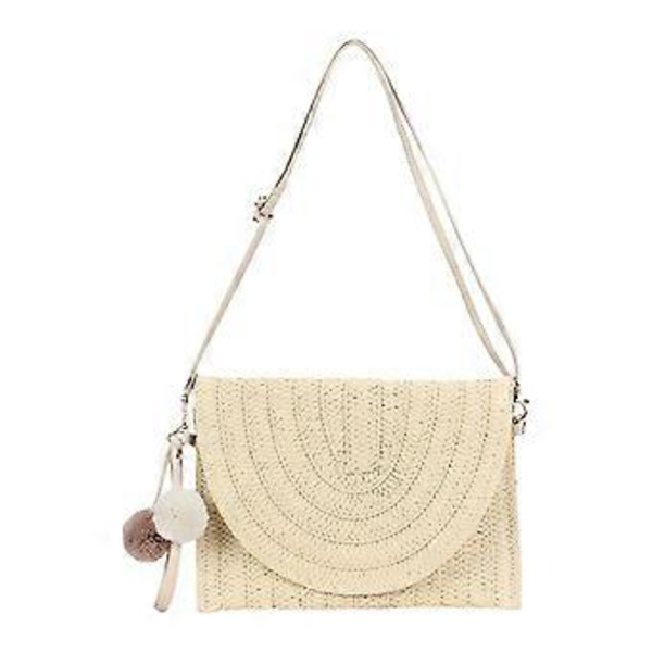 Allsidig Crossbody-väska för kvinnor Enkel handväska Strandväska i halm Axelväska Handgjord Messenger-väska Vardagsväska Beige Beige