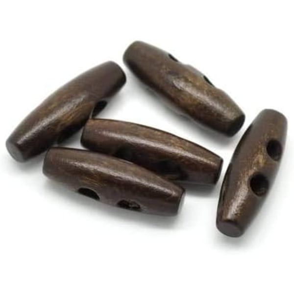 Mørke træ vippe knapper, 50 stk. 30 mm til syning, scrapbooking, E