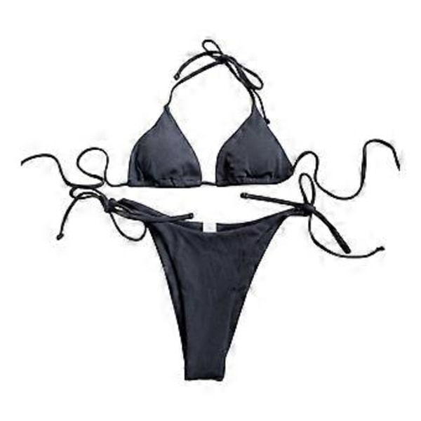 Bikini Set Dam Baddräkt för Klubbar Vattenaktiviteter Semester Spa (Svart L) Black L