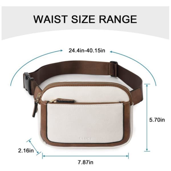 Midjeväska Mini, Justerbar Crossbody-axelrem - Brun