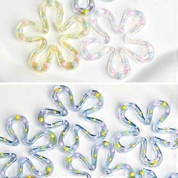 Pieni viiden terälehden kukka-amulettiriipus naisille DIY Kaksipuolinen ontto kukkakoru kaulakorujen valmistus löydökset käsityö vaaleankeltainen light yellow