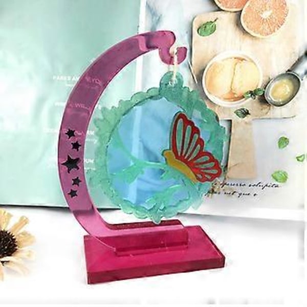 Julgran Fjäril Form DIY Fotoram Hänge Vardagsrum Dekoration Månbas Fäste Ornament Silikonform 4