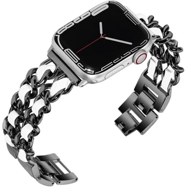 Sort og hvid 38/40/41mm, armbånd til Apple Watch serie 9/se