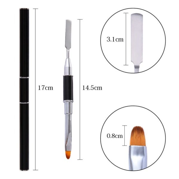 Dobbelt Nail Brush Pen & Slice Shape Verktøy for UV Gel Akryl Negl