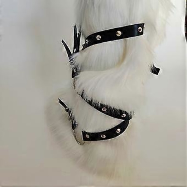 Fuskepels Leggvarmere for Kvinner Gothic Punk Nagle Leggsele Fuzzy Plysj Snøstøveltrekk Sokker for Fester og Hverdagslig bruk Teddy brun nagle st Teddy brown rivet st